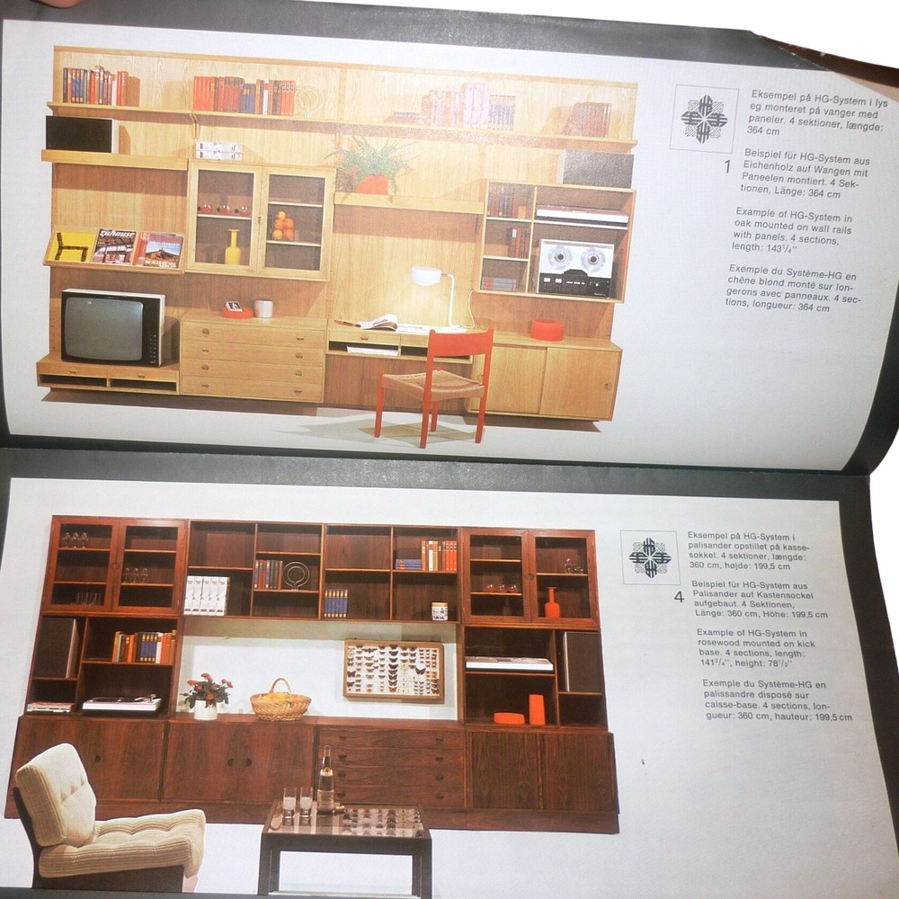 MCM HG System Danish MCM Wall Unit Catalog Assembly Instructions Hansen Guldborg